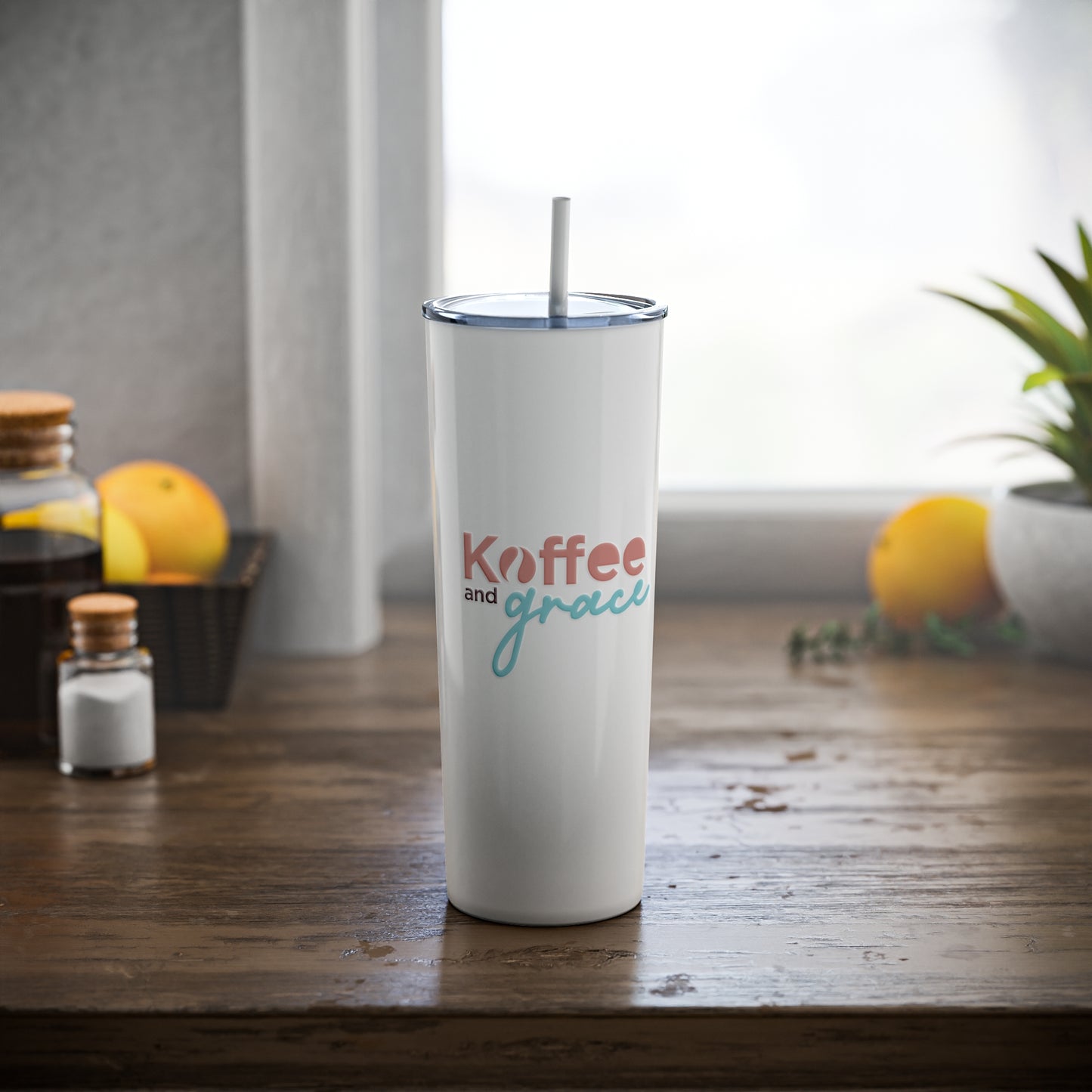 Koffee & Grace Tumbler with Straw