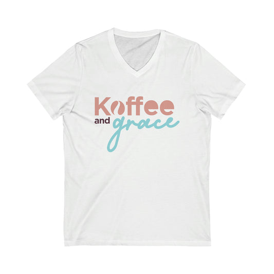 Koffee and Grace Women Short Sleeve V-Neck Tee