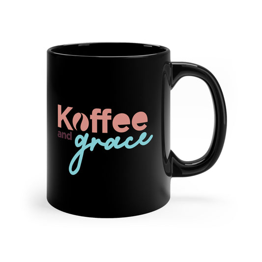 Koffee and Grace Black Mug