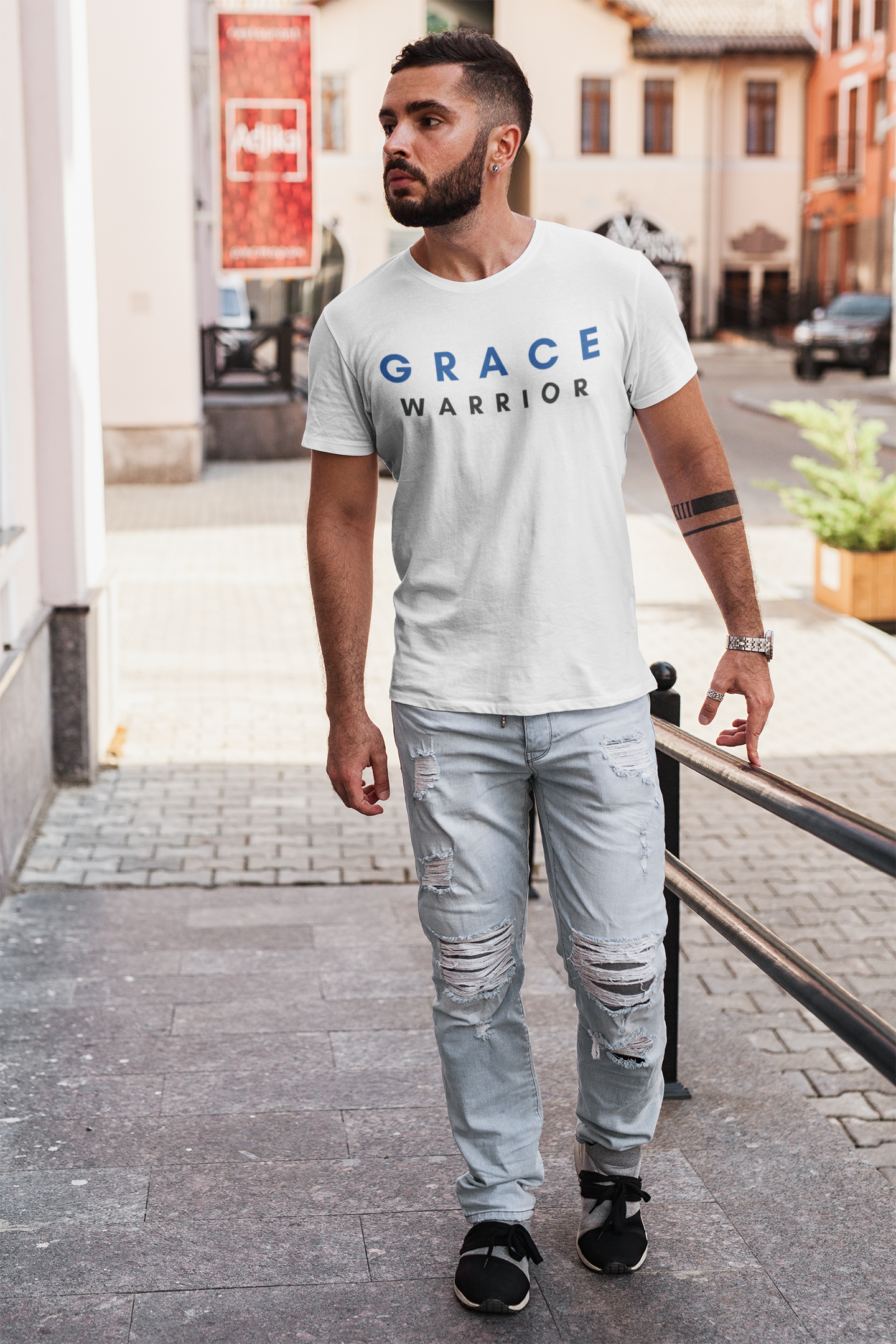 White Grace Warrior Short Sleeve Tee