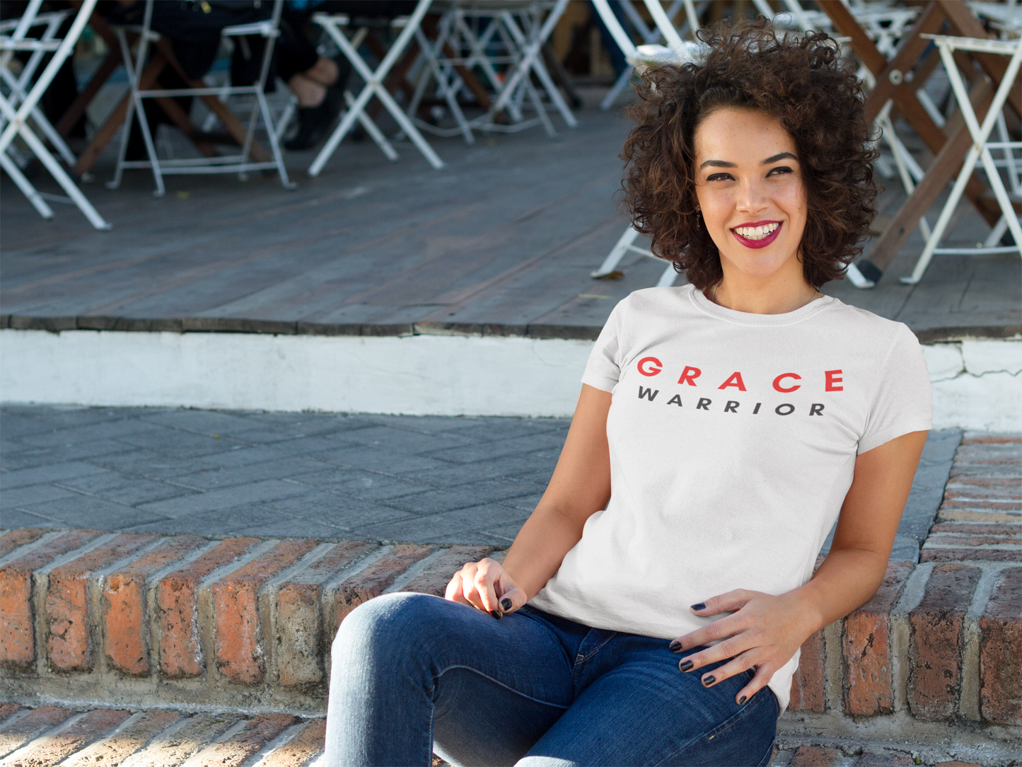 White Grace Warrior Short Sleeve Tee